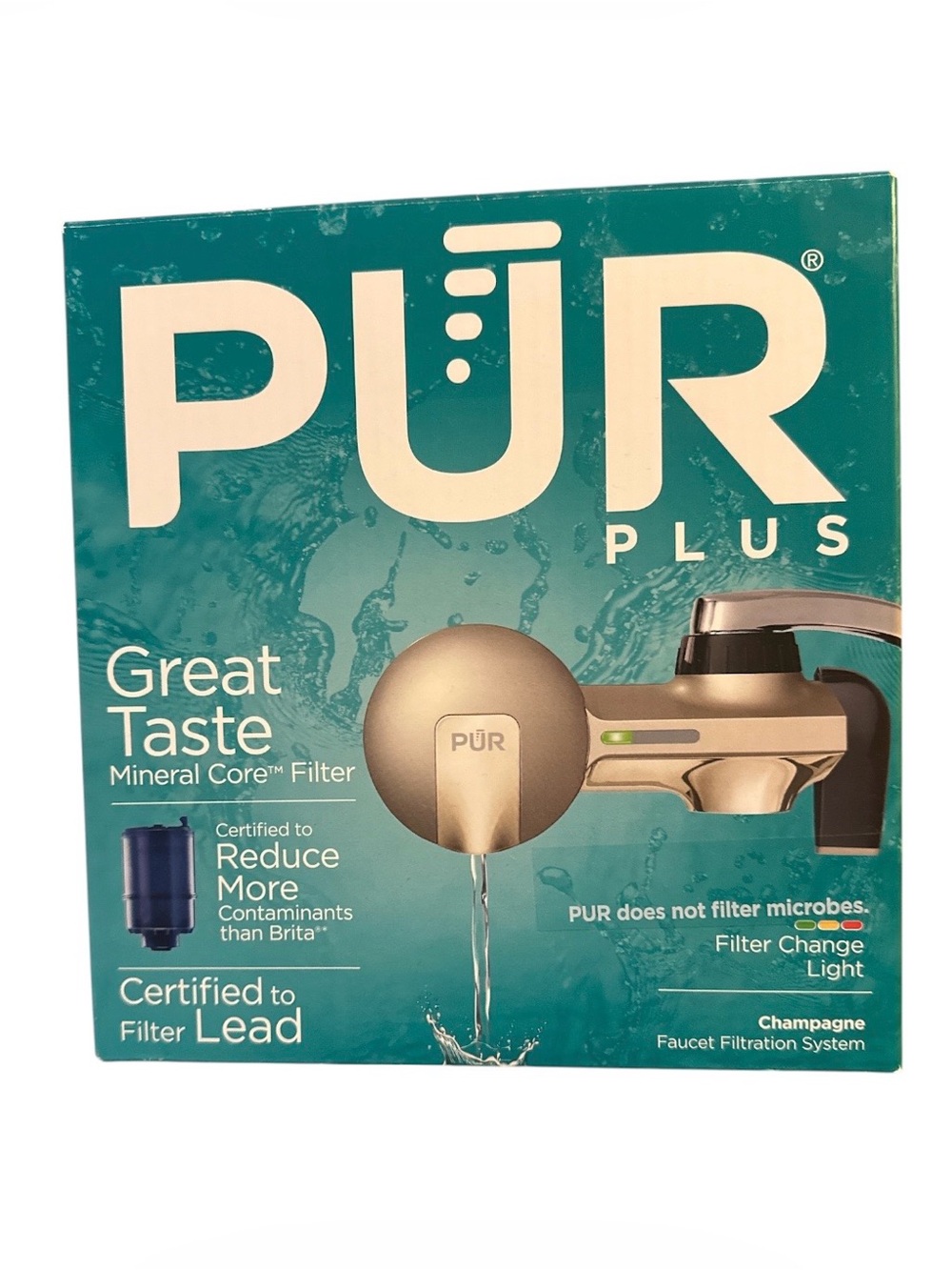 Pur Plus Faucet Filtration System Mineral Core Filter Tech Champagne Finish